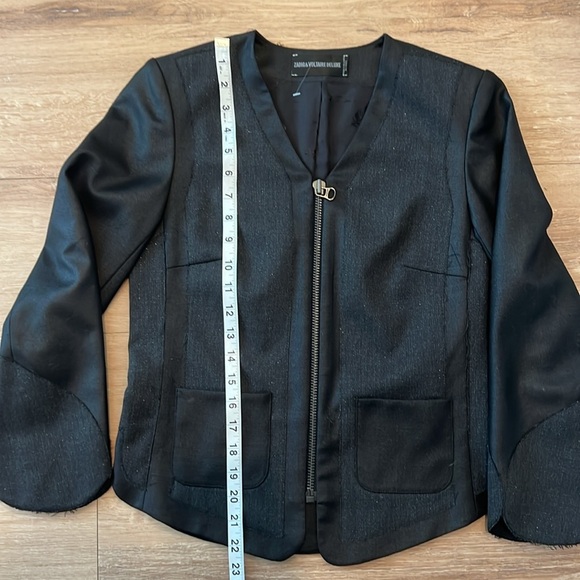 NWOT Zadig and Valtaire Blazer Black/Charcoal size Small - Picture 8 of 12